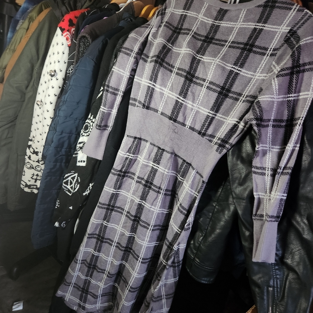 TORRID Gray Plaid Long Sleeve Dress - Picture 4 of 4